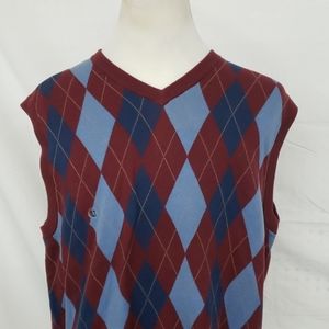 Saddlebred Sweater Vest Diamond Print Big and Tall